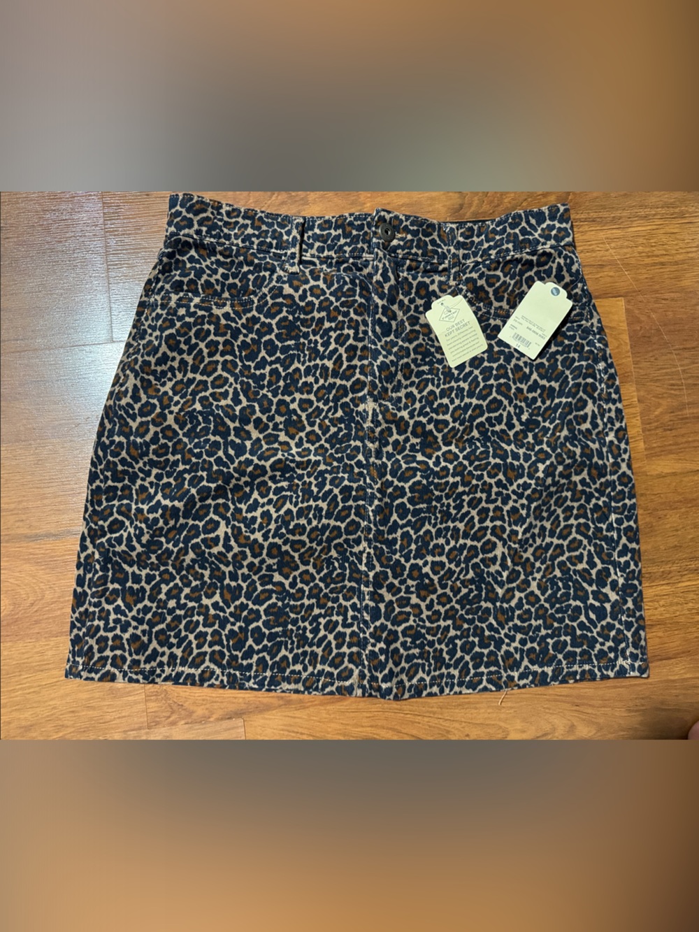 St. John's Bay Leopard Print Mini Skirt in Black and Brown